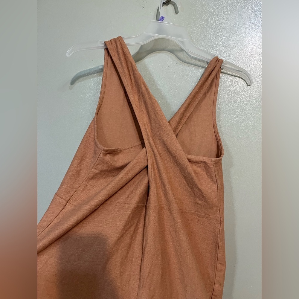 ASOS Women's Rusty Jumpsuit with Button Detail Wide Leg 100% Cotton Crop 8 NWT - Picture 8 of 15